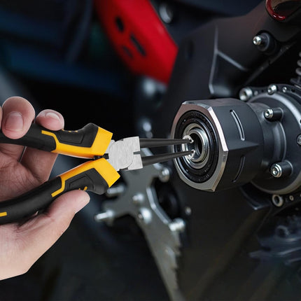 4-Piece Snap Ring Pliers Set - 7-Inch Internal/External Circlip Pliers Kit (Straight/Bent Jaw, 5/64" Tip) for Ring Removal, Heavy Duty Chrome Vanadium Steel with Storage Pouch