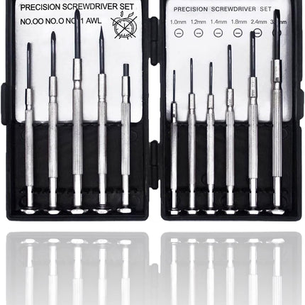 11 PCS Mini Screwdriver Set, Small Screwdrivers of Flathead and Phillips, Screwdriver Sets for Glasses, Watch, Phone, Toys, Computer Repair