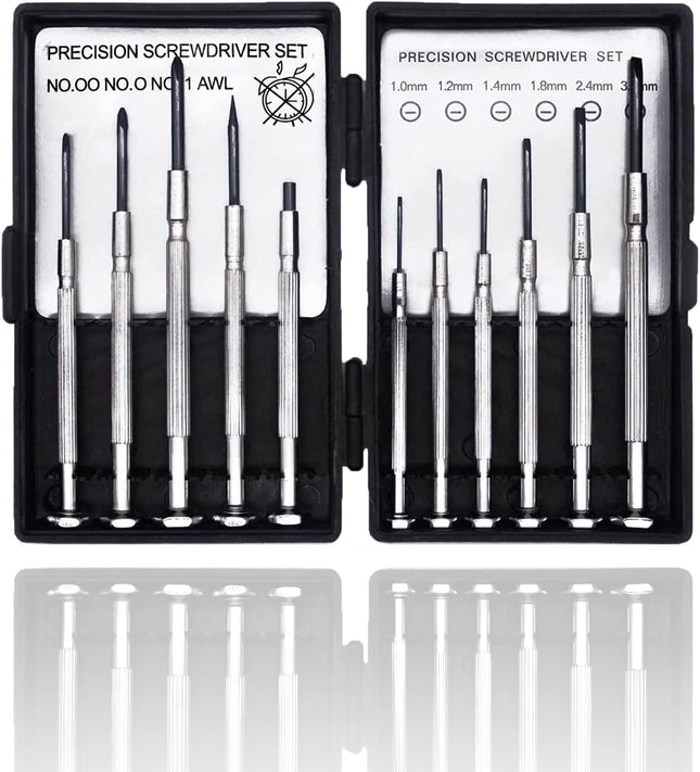 11 PCS Mini Screwdriver Set, Small Screwdrivers of Flathead and Phillips, Screwdriver Sets for Glasses, Watch, Phone, Toys, Computer Repair