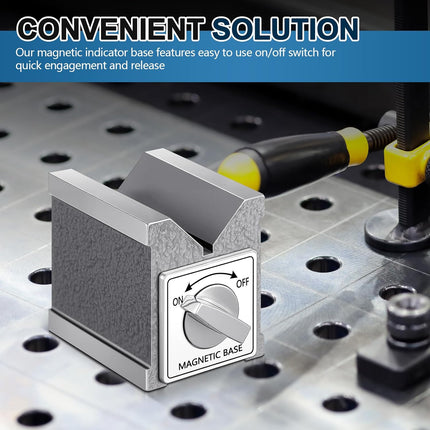 Magnetic V Block with Switch 2.875" High 2.36'' Wide by 3.5'' Deep MVB 3 Sides V Block for Mechanical Calibration Technical Measurement Machining Workpiece Measurement Equipment Calibration