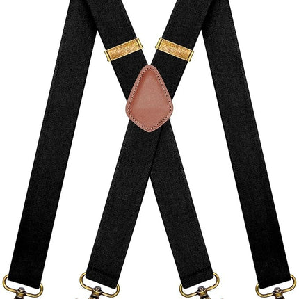 Suspenders for Men Heavy Duty Swivel Hooks Retro X-Back Adjustable Brace