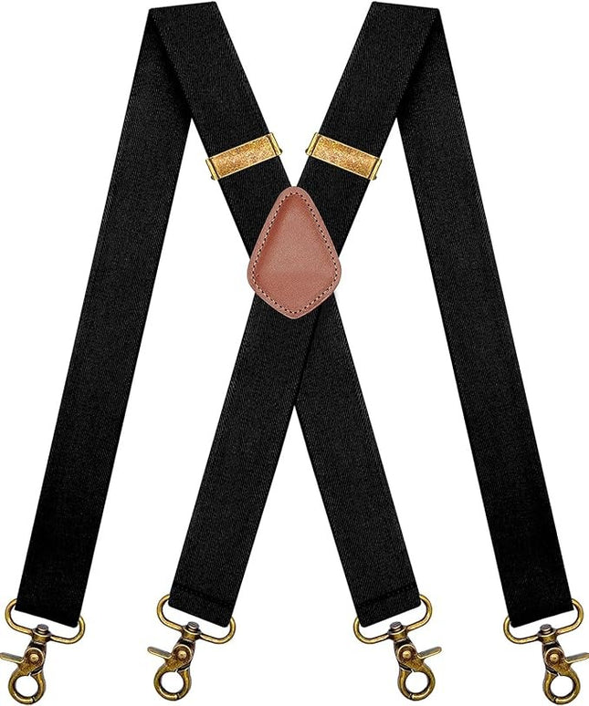 Suspenders for Men Heavy Duty Swivel Hooks Retro X-Back Adjustable Brace