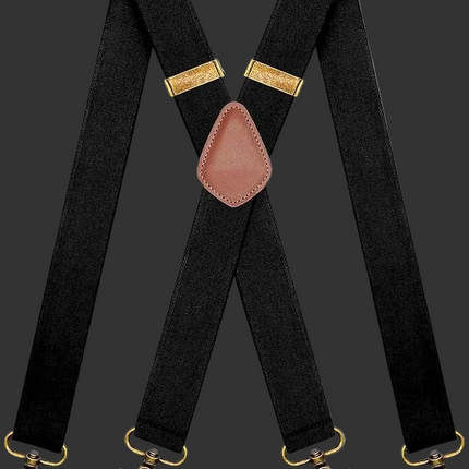 Suspenders for Men Heavy Duty Swivel Hooks Retro X-Back Adjustable Brace
