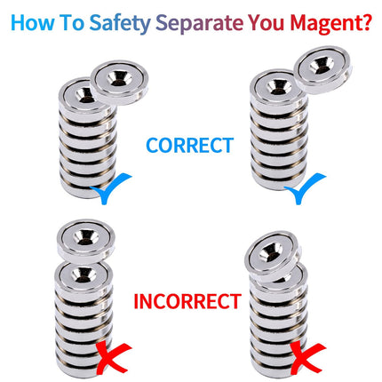 20Pcs Super Strong Round Base Cup Neodymium Magnets with Holes,0.63"(16mm) Ring Rare Earth Magnets Heavy Duty, Countersunk Holes Pot Magnet with Screw for Kitchen Craft Wood DIY Holding Tools Hanging