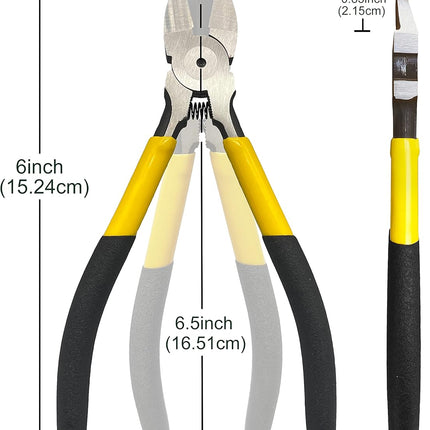 Wire Cutter,6.5 inch Side Cutters,Spring Loaded Wire Cutters for Crafting,Flush Cutter,Ultra Sharp for Jewelry Making,Flush Cut Pliers,Dikes Wire Cutters,Floral Wire Cutter,Snips