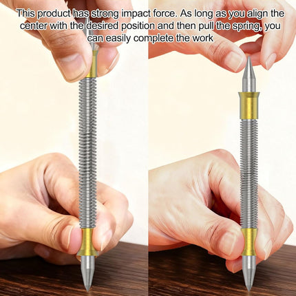 5 Pcs Nail Setter Punch Set, Dual Head Spring Nail Set & Center Punch Tool, Hinge Pin Removing Punch (1/8"), Cold Chisel (5/16"), Nail Setter Sizes 1/32", 1/16", 3/32", 1/8", Center Punch 1/8", 3/16"