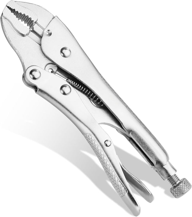 Locking Pliers, 4-inch Mini Curved Jaw Vice Grips pliers, Chromium-Vanadium Steel Locking Pliers with Wire Cutter, Locking Adjustable Vise Grips for Clamping Twisting Welding