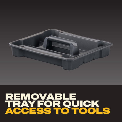 Tool Box, Extra Large Design, Removable Tray for Easy Access to Tools, Water and Debris Resistant