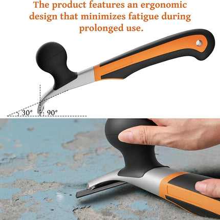 Professional 2-1/2" Tungsten Carbide Scraper - Extra Long Double-Sided Blade for Removing Paint, Epoxy, Rust, Adhesive & Carpet Glue - Heavy Duty Ergonomic Scraper Tool