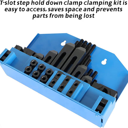 58-Pack Pro-Series 1/2In T-Slot Hold Down Clamp Clamping Kit Replacement for Bridgeport Mill Set Up Set 3/8In-16 Stud
