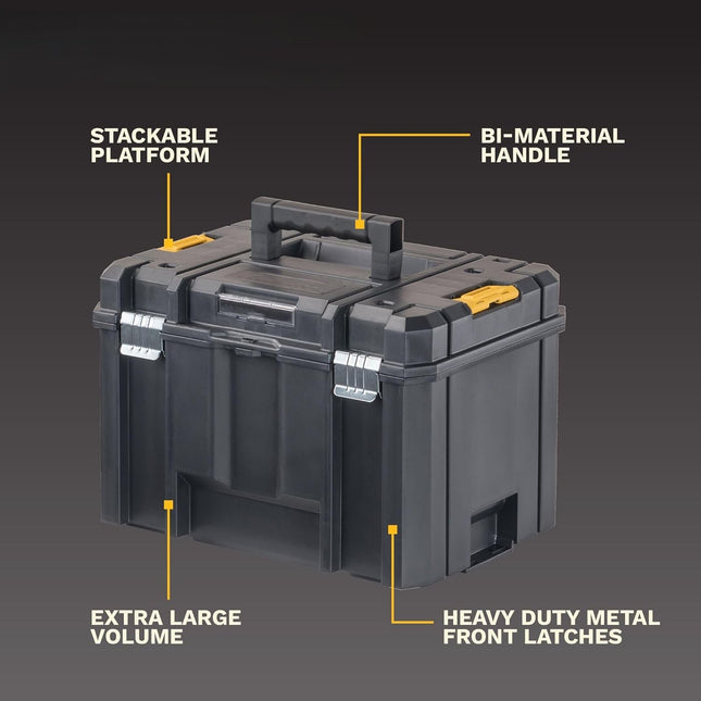 Tool Box, Extra Large Design, Removable Tray for Easy Access to Tools, Water and Debris Resistant
