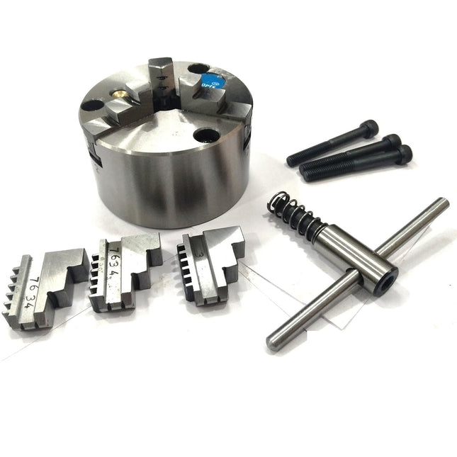 80 mm Chucks  for 3" I 80 mm & 4" Inch I 100 mm Rotary Tables & Small Bench Top Lathe Machines (Copy)