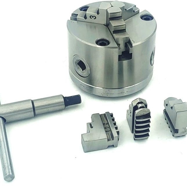80 mm Chucks with Back Plate for 3" I 80 mm & 4" Inch I 100 mm Rotary Tables & Small Bench Top Lathe Machines