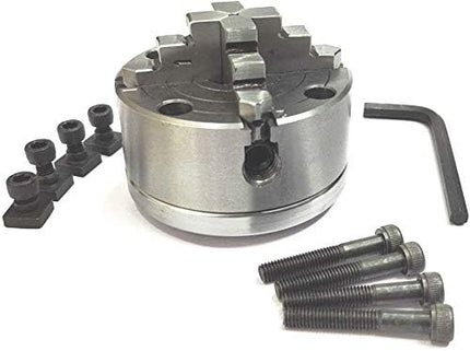 80 mm Chucks with Back Plate for 3" I 80 mm & 4" Inch I 100 mm Rotary Tables & Small Bench Top Lathe Machines
