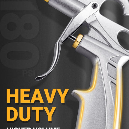 Heavy Duty Air Blow Gun Air Nozzle Blow Gun, Air Blower for Compressor with Bigger Pipe & Extended Nozzle, Pneumatic Air Compressor Accessories Tool for Car Detailing/Industrial Household Cleaning