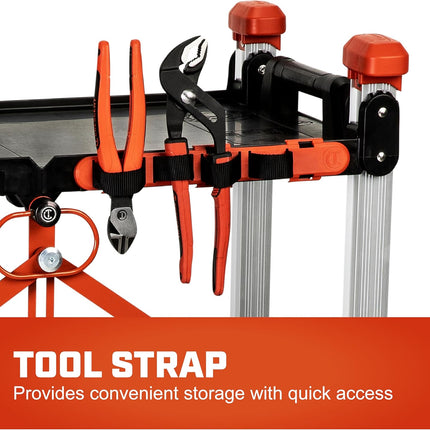3 Shelf Heavy Duty Folding Jobsite Cart - 300-lb Capacity