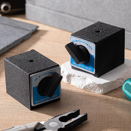 2 Pcs 8T Magnetic Base Holder Bed On/off Switch 176 Lbs Holding Power Magnetic Holder Bed M8 x 1.25 Tapped Hole Switchable Base Stand Without Adjustment Arm for Indicator 2.7" x 2.2" x 2"