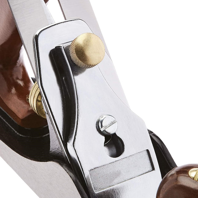 No.4 Adjustable Precision Smoothing Bench Hand Plane with 2-Inch Blade and Wooden Handles for Woodworking, Brown