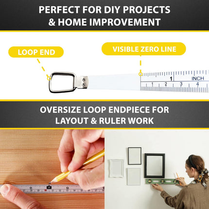 Perfect Pi Diameter Circumference Tape Measure - Imperial and Metric Tape Measure 1/2-inch by 12ft / 3.5m Use for Measuring Cylindrical Objects (Pipe Tape, Tree Tape)