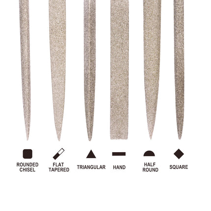 Buyohlic International 6-Pieces Needle File Set Hand Metal Files Flat Warding, Square, Triangular, Round, and Half-Round File.