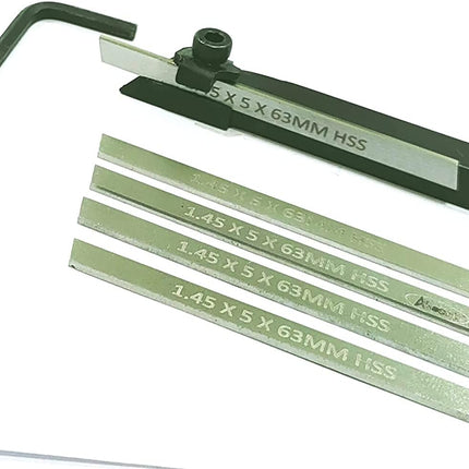 Mini Cut Off Parting Tool Holder With 4 Spare Knurls for Unimat, Seig, Emco, Proxxon's, Grizzly Small Lathes