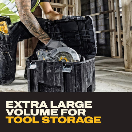 Tool Box, Extra Large Design, Removable Tray for Easy Access to Tools, Water and Debris Resistant