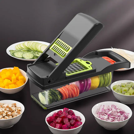 Buyohlic 16 In 1 Handheld Manual Kitchen Multifunctional Potato Veggie Grater Mandoline Slicer Chopper