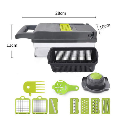 Buyohlic 16 In 1 Handheld Manual Kitchen Multifunctional Potato Veggie Grater Mandoline Slicer Chopper