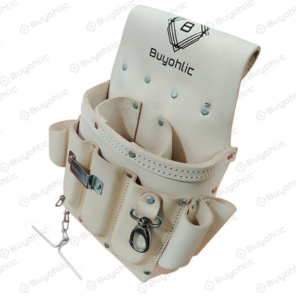 Electrician Tool Pouch Bag , Professional Multi-Pocket Organizer I Top Grain Leather