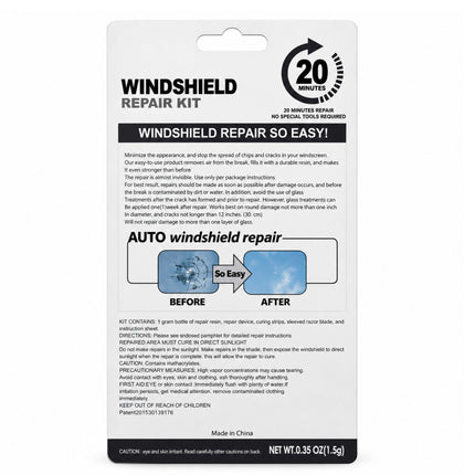 Premium Quality DIY Windshield Repair Kit for Chips & Cracks