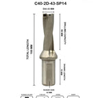 Dia 43 mm~2D~40 mm Shank