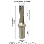 Dia 44.5 mm~2D~40 mm Shank