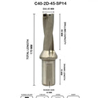 Dia 45 mm~2D~40 mm Shank