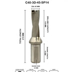 Dia 45 mm~3D~40 mm Shank