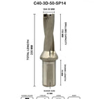 Dia 50 mm~3D~40 mm Shank