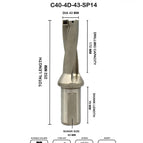 Dia 43 mm~4D~40 mm Shank