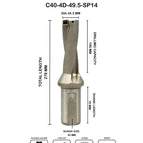 Dia 49.5 mm~4D~40 mm Shank