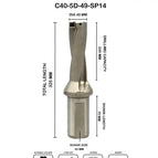 Dia 49 mm~5D~40 mm Shank