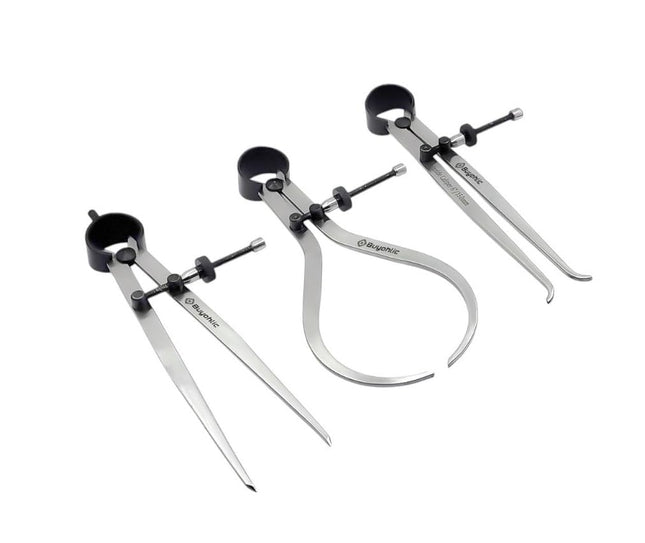 Set of 3 Pieces Spring Caliper Set - Inside, Outside & Divider Measuring Tool