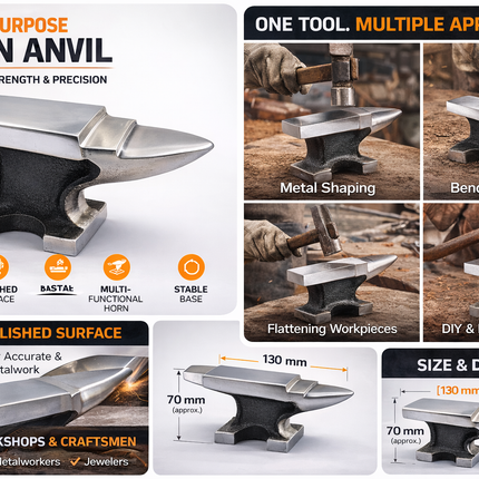 All-Purpose Horn Anvil – Heavy Duty for Jewelry Making Metal Forming Hammering Stamping