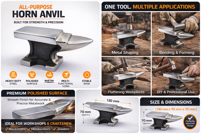 All-Purpose Horn Anvil – Heavy Duty for Jewelry Making Metal Forming Hammering Stamping