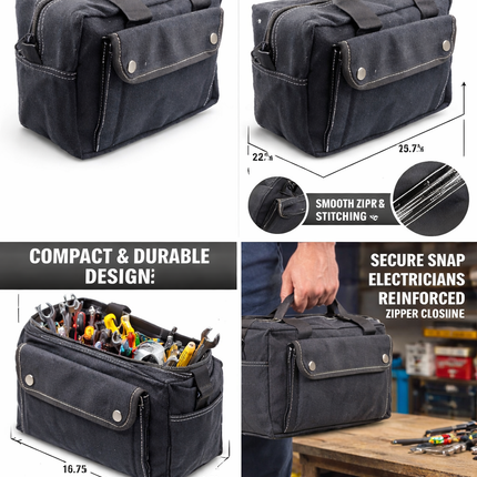 Canvas All Purpose Military Style Duffle Bag, Water-Resistant, Double Zipper Closure, heavy Duty