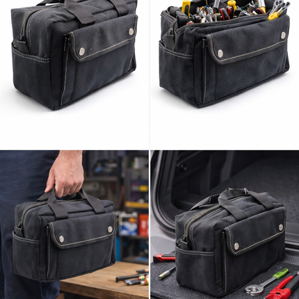 Canvas All Purpose Military Style Duffle Bag, Water-Resistant, Double Zipper Closure, heavy Duty