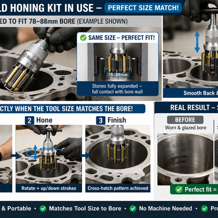 Buyohlic's Adjustable Engine Cylinder Honing Machine Kit with Replaceable Abrasive Stones