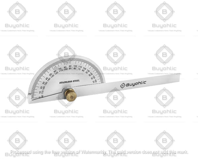 Buyohlic Stainless Steel Protractor 0-180 degrees Machine Tools