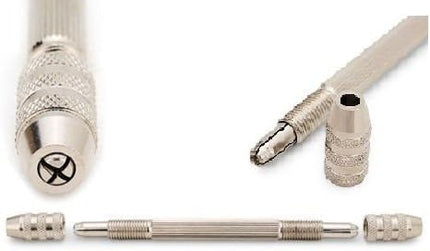 Round Brass Double End Pin Vise 0-3 mm Capacity Jewelry Watch Tool & Wood Working 4.5" Inches Long