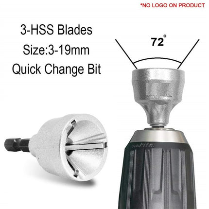 Buyohlic Heavy-Duty Deburring Chamfer Tool with Sharp Tungsten Carbide Blades Remove Burr Tools Quick Release Shank Fits for 1/8"-3/4"(3mm-19mm)