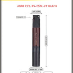 Dia 25 mm~Len 250 mm~25 mm Shank- Black