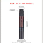 Dia 25 mm~Len 300 mm~25 mm Shank- Black