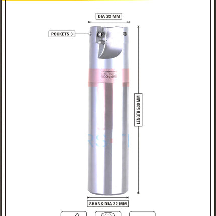 Indexable Insert Endmill 32MM II 3 Pocket II 10 Pcs APMT1604 Carbide Inserts Free